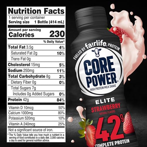 Core Power Elite Failrlife Chocolate High Protein Shakes (42 Grams) 14 Oz. 6 pack in The Award Box Packaging