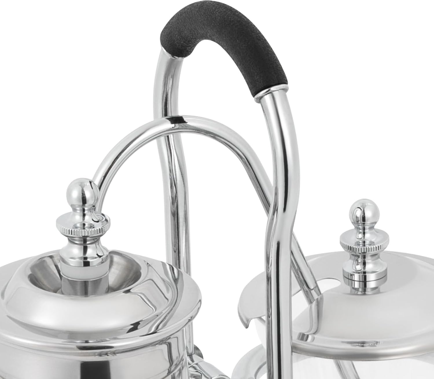 TFCFL Belgian/Belgium Luxury Royal Family Balance Syphon Coffee Maker, Vintage Siphon Brewer Siphon Coffee Maker, Elegant Design Retro-Style, Silver