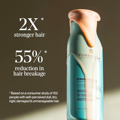 Pureology Strength Cure Shampoo | For Damaged, Color-Treated Hair | Fortifies & Strengthens Hair | Sulfate-Free | Vegan