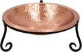 Achla Designs 201-7017 Hammered Solid Short Stand Birdbath, Satin Copper
