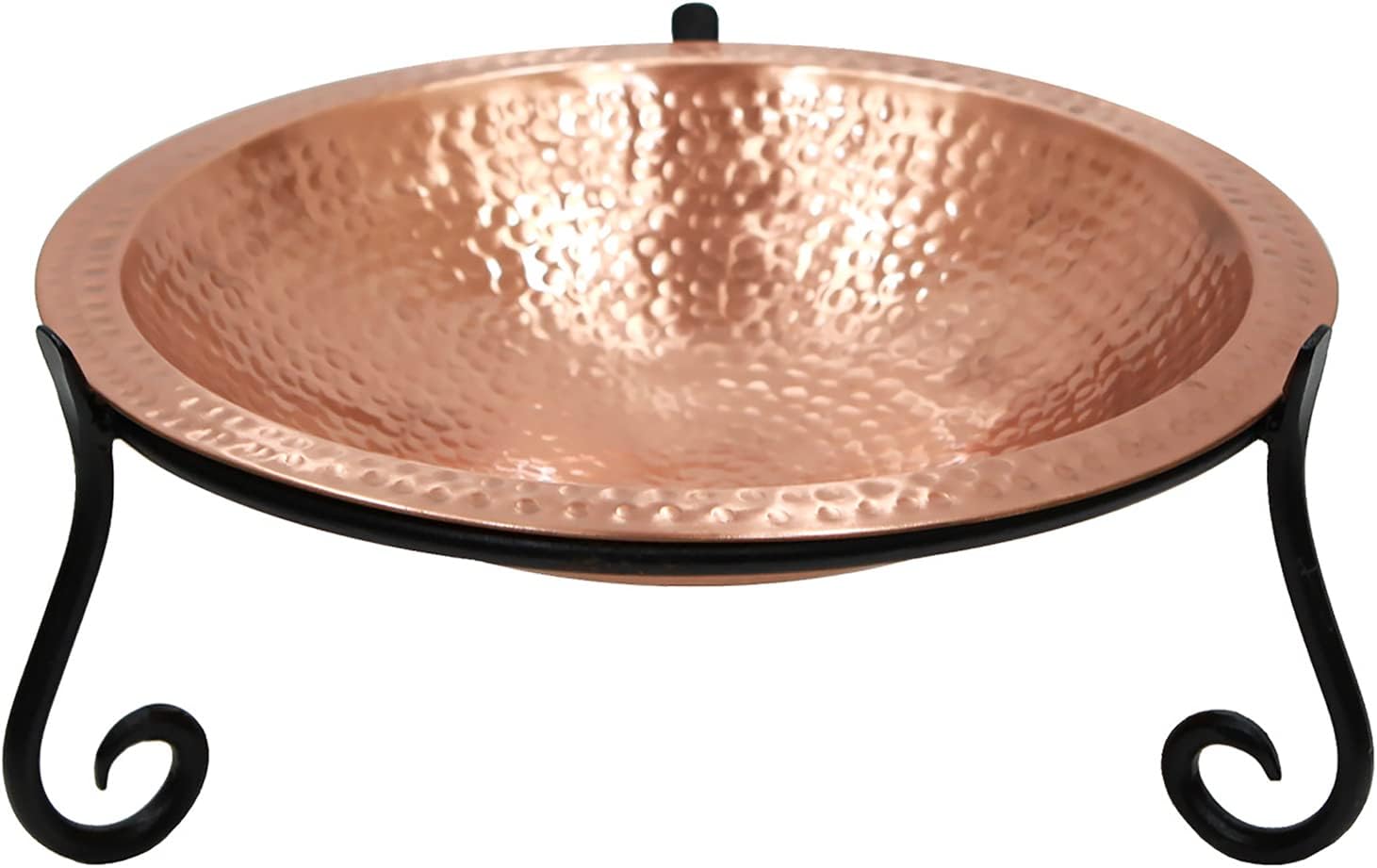 Achla Designs 201-7017 Hammered Solid Short Stand Birdbath, Satin Copper