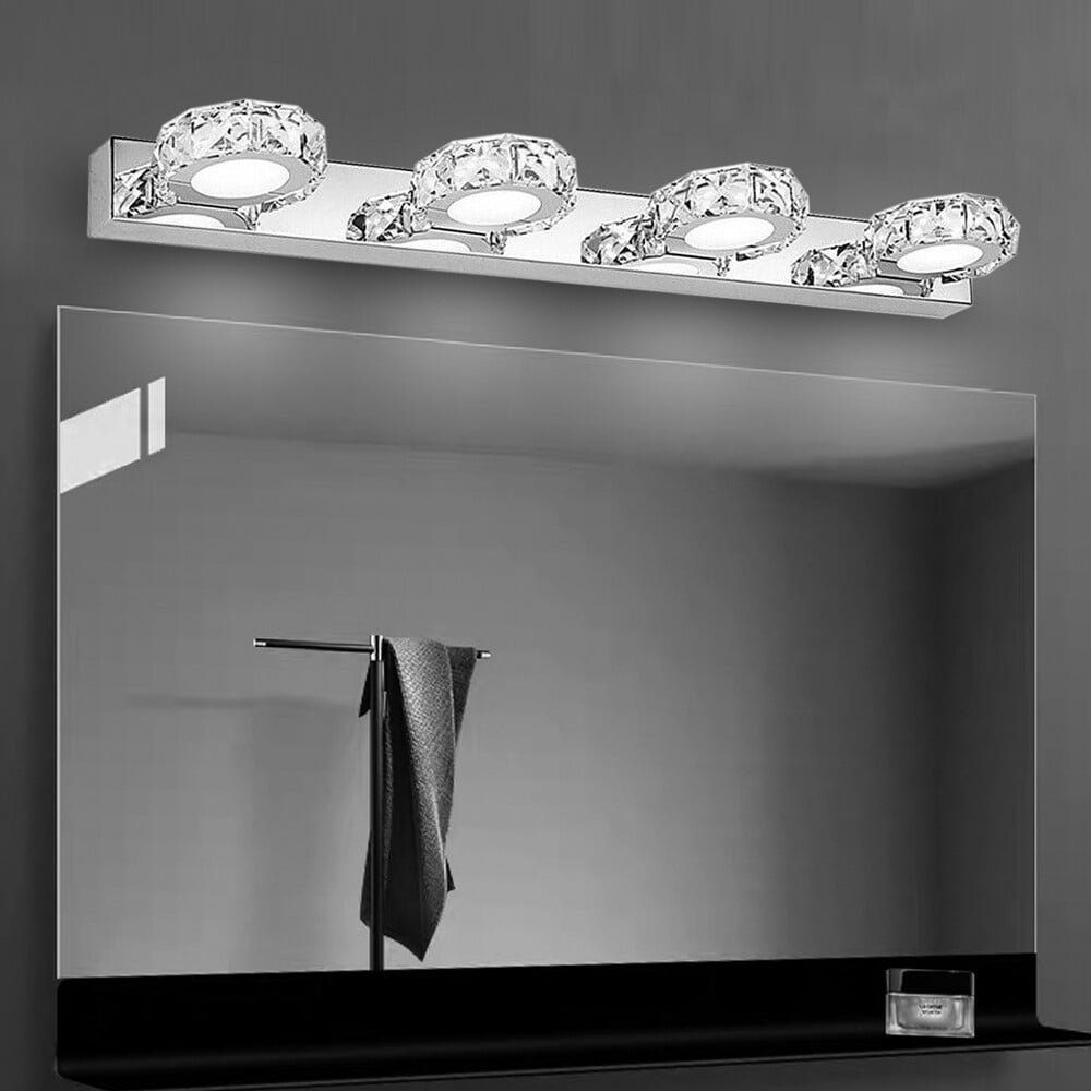Modern LED Crystal Mirror Light Front Wall Lamp Bathroom Vanity Light Fixture for Bathroom, Mirror-front