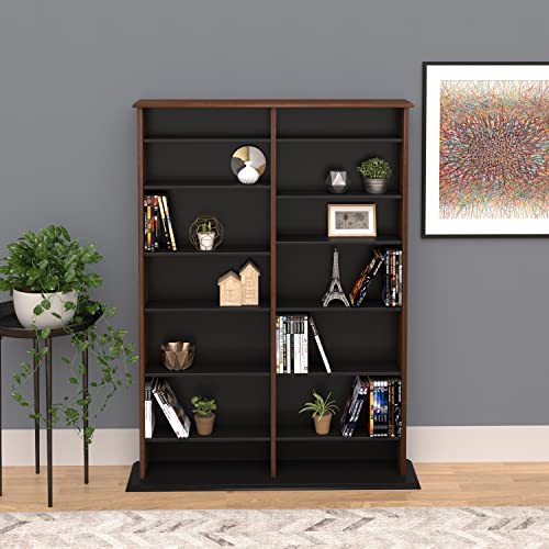 Prepac 2 Column Display Cabinet, White Storage Cabinet, Tall Storage Cabinet, DVD Storage Cabinet with 8 Adjustable Shelves 8.75" D x 38.75" W x 51" H, WMA-0640