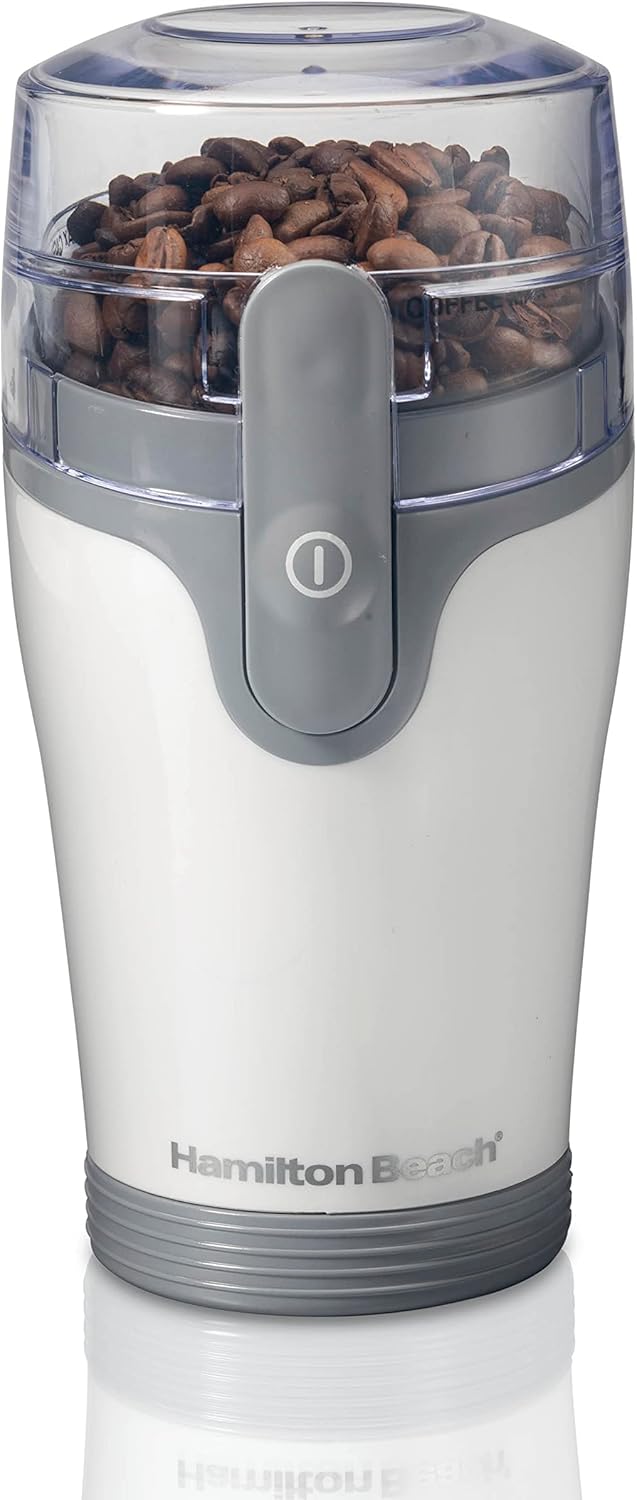 Hamilton Beach The Scoop Single Serve Coffee Maker & Fast Grounds Brewer & Fresh Grind Electric Coffee Grinder for Beans, Spices and More