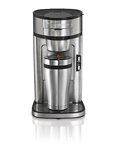 Hamilton Beach The Scoop Single Serve Coffee Maker & Fast Grounds Brewer, Brews in Minutes, 8-14oz. Cups, Stainless Steel