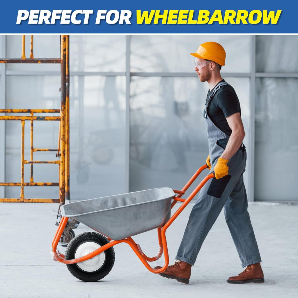 Universally Fit Flat Free Wheelbarrow Tire - NEVER HAVE A FLAT AGAIN