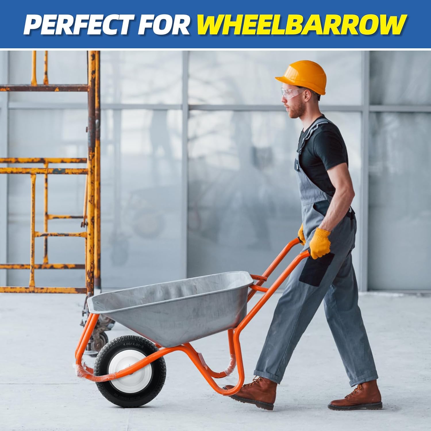 Universally Fit Flat Free Wheelbarrow Tire - NEVER HAVE A FLAT AGAIN