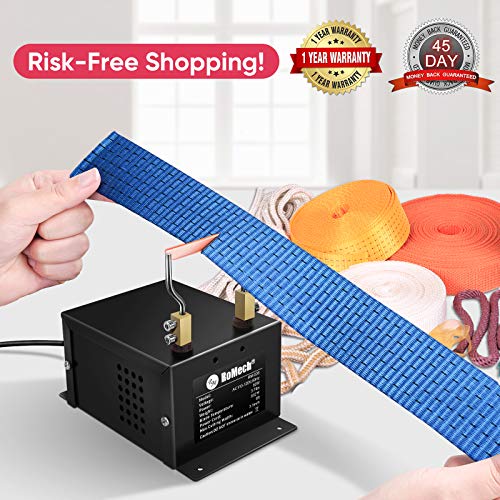 ROMECH 120W Adjustable Electric Rope Cutter, Hot Knife Thermal Blade, Bench Mount Cutting Tool Kit for Braid Fabric Webbing Belting Ribbon (120W, RM-025)