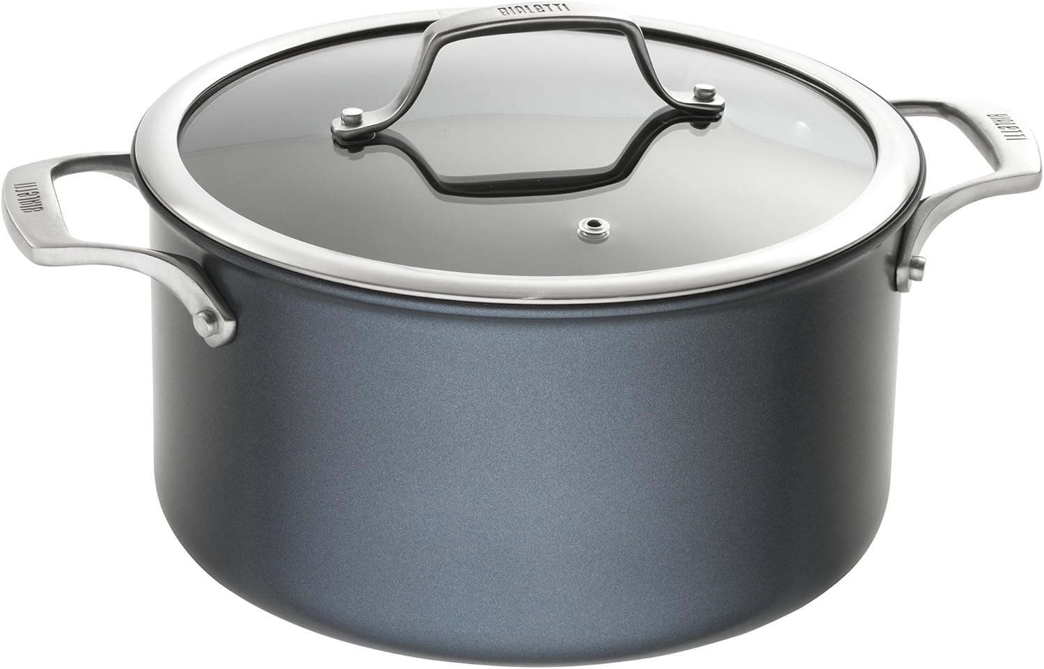Bialetti Sapphire Hard Anodized Nonstick 10-Piece Oven-Safe Cookware Set, Gray - 10-Piece Set, Hard Anodized Aluminum, Nanotec-Infused Nonstick Surface, Stainless Steel Handles, Versatile, Oven-Safe