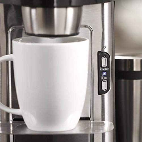 Hamilton Beach The Scoop Single Serve Coffee Maker & Fast Grounds Brewer, Brews in Minutes, 8-14oz. Cups, Stainless Steel