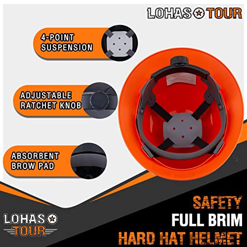 Full Brim Hard Hat Safety Helmet Vented ANSI Z89.1 Approved OSHA Hard Hats Construction Men Women Adult
