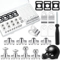 26 Pcs Helmet Repair Kit Include Helmet Chin Strap Screwdriver 4 Pcs R Shape Football Visor Clips 12 Screws with Nuts 4 Rubber Gaskets 4 Helmet Buckles, Hardware Kit for Youth Hockey Baseball Sports