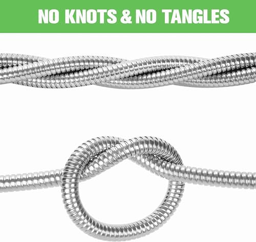 100FT Stainless Steel Garden Hose - Heavy Duty, Kink & Tangle Free, Bite Proof, Puncture Resistant with Connectors - Ideal for Outdoor Watering & Cleaning