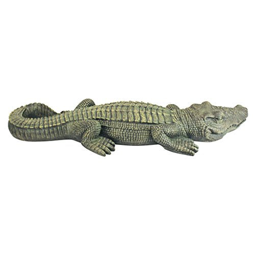 Design Toscano JE111535 Swamp Beast Lawn Alligator Crocodile Outdoor Garden Statue, Large, 37 Inches Long, Handcast Polyresin, Reptile Green Finish