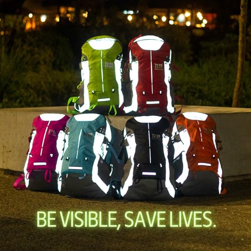 Reflective Motorcycle Backpack. Lightweight 35L sport Backpack for motorcycle, bike or scooter riders, a perfect commuter essential (black backpack)