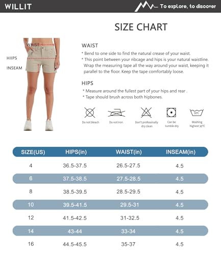 Willit Women's Golf Hiking Shorts Quick Dry Athletic Casual Summer Shorts with Pockets Water Resistant 4.5 in