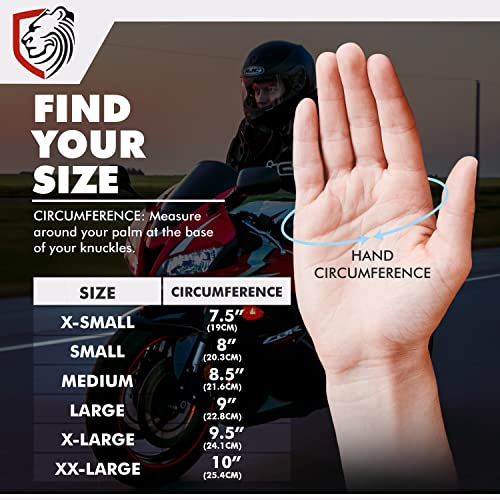 Genuine Leather Motorcycle Gloves Street Riding Gloves Knuckle Protection with Mobile Phone Touchscreen Motorbike Racing Cruiser Gloves