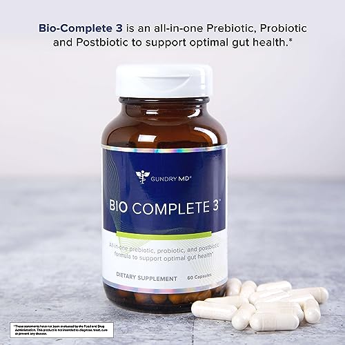 Gundry MD® Bio Complete 3 - Prebiotic, Probiotic, Postbiotic to Support Optimal Gut Health, 30 Day Supply (New Formula)