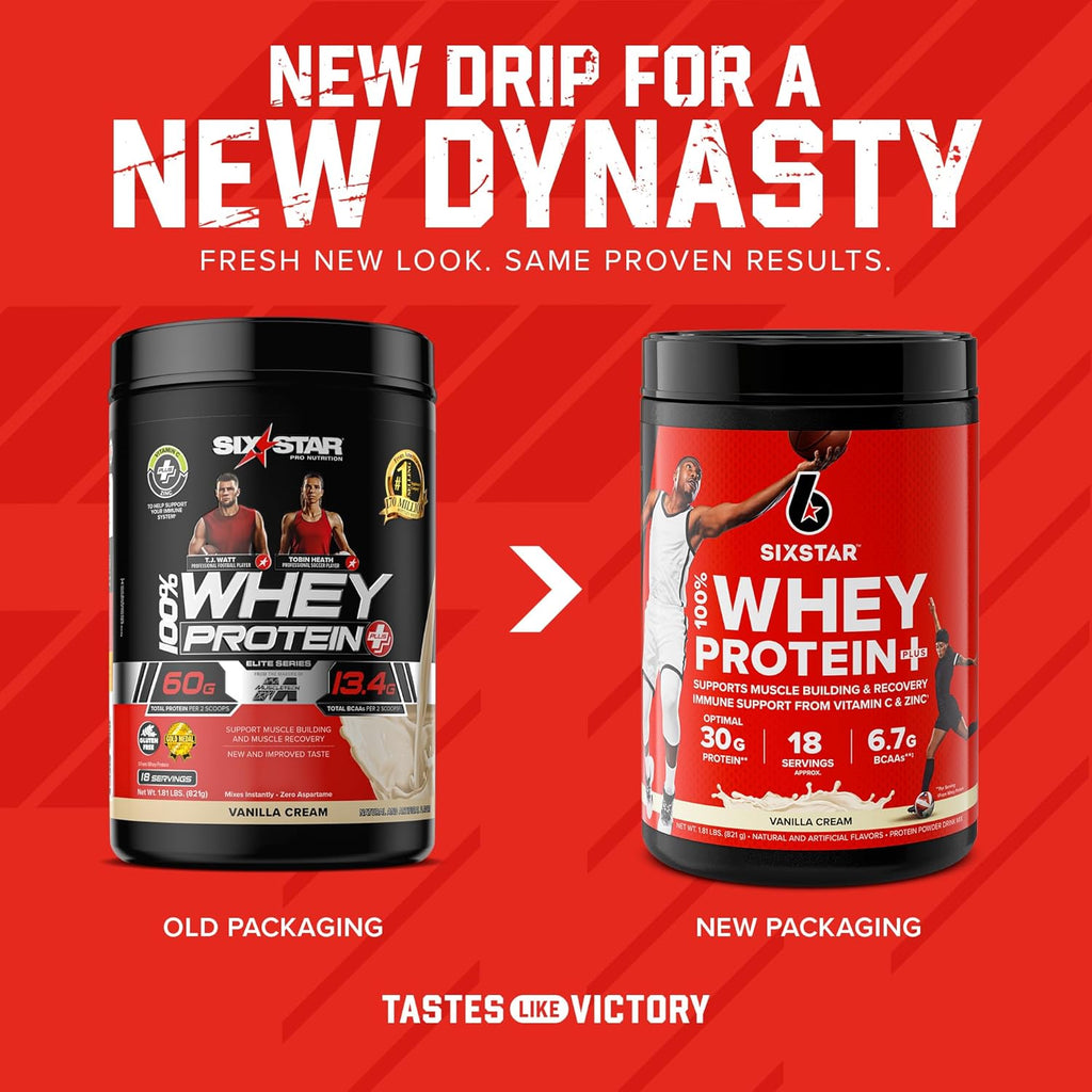 Six Star Elite Series 100% Whey Protein Plus Triple Chocolate 1.8lbs US & Elite Series 100% Whey Protein Plus Vanilla Cream 1.8lbs US
