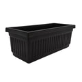 The HC Companies 30 Inch Venetian Rectangular Window Planter Box - Lightweight Plastic Indoor Outdoor Plant Pot with Drainage for Windowsill, Herbs, Flowers, Chocolate