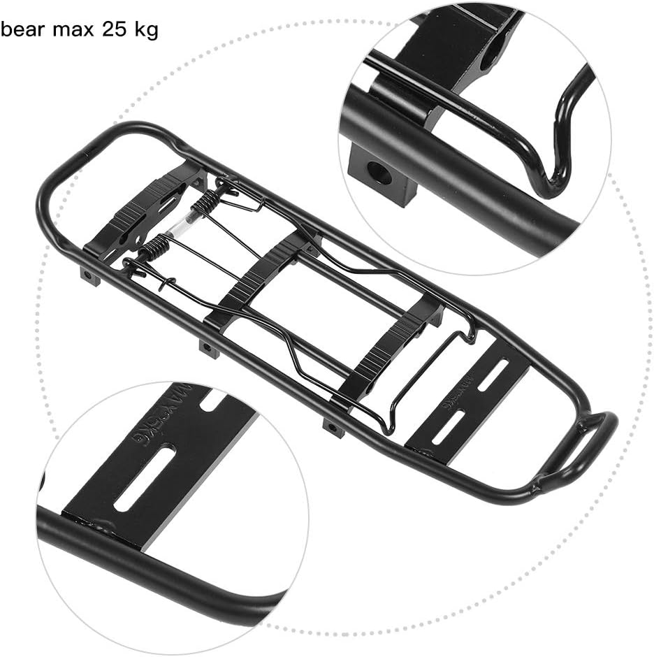 Bicycle Rear Seat Rack, Aluminum Alloy Durable Mountain Bike Cargo Rack, Bike Luggage Carrier Rack Cycling Accessory for Cycling Trip