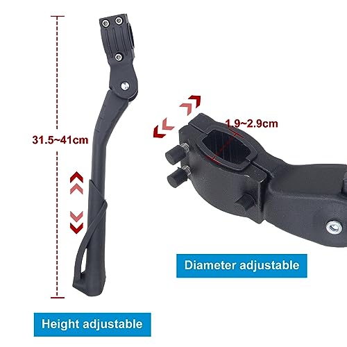 Bike Kickstand Adjustable for 26-29 Inch Aluminum Alloy Bicycle Kick Stands for Adult Bikes Black