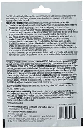 3M Quick Headlight Clear Coat, Cleans and Prevents Lens Yellowing, 39173, 1 Kit