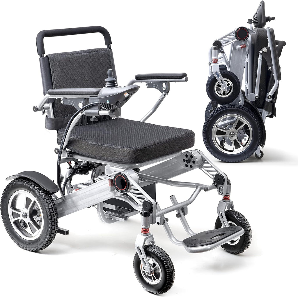 Gray Electric Wheelchair. Powerful Electric Wheelchair for Seniors
