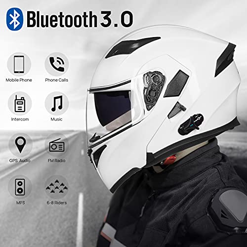 ILM Bluetooth Motorcycle Helmet Modular Flip up Full Face Dual Visor Mp3 Intercom FM Radio DOT Model 902BT/902BT PRO