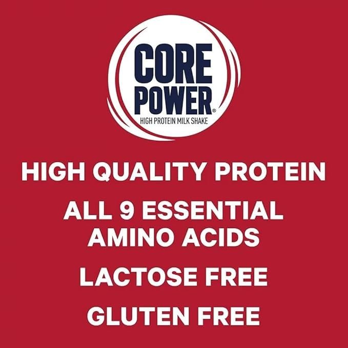 Core Power Protein Shake 26g Variety Pack - No Added Protein Powder, Lactose-Free, Made with Canadian Milk - Pack of 8 Fairlife Protein Shakes, 414mL/14 fl. oz. (Shipped from Canada)