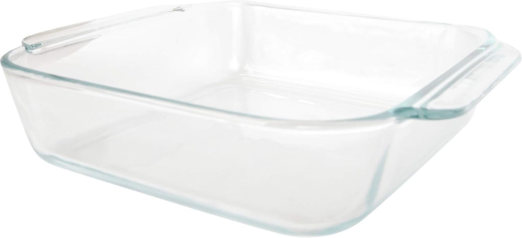 Pyrex (2) 222 Square Glass Baking Dishes & (2) 222-PC Blue Lids Made in the USA