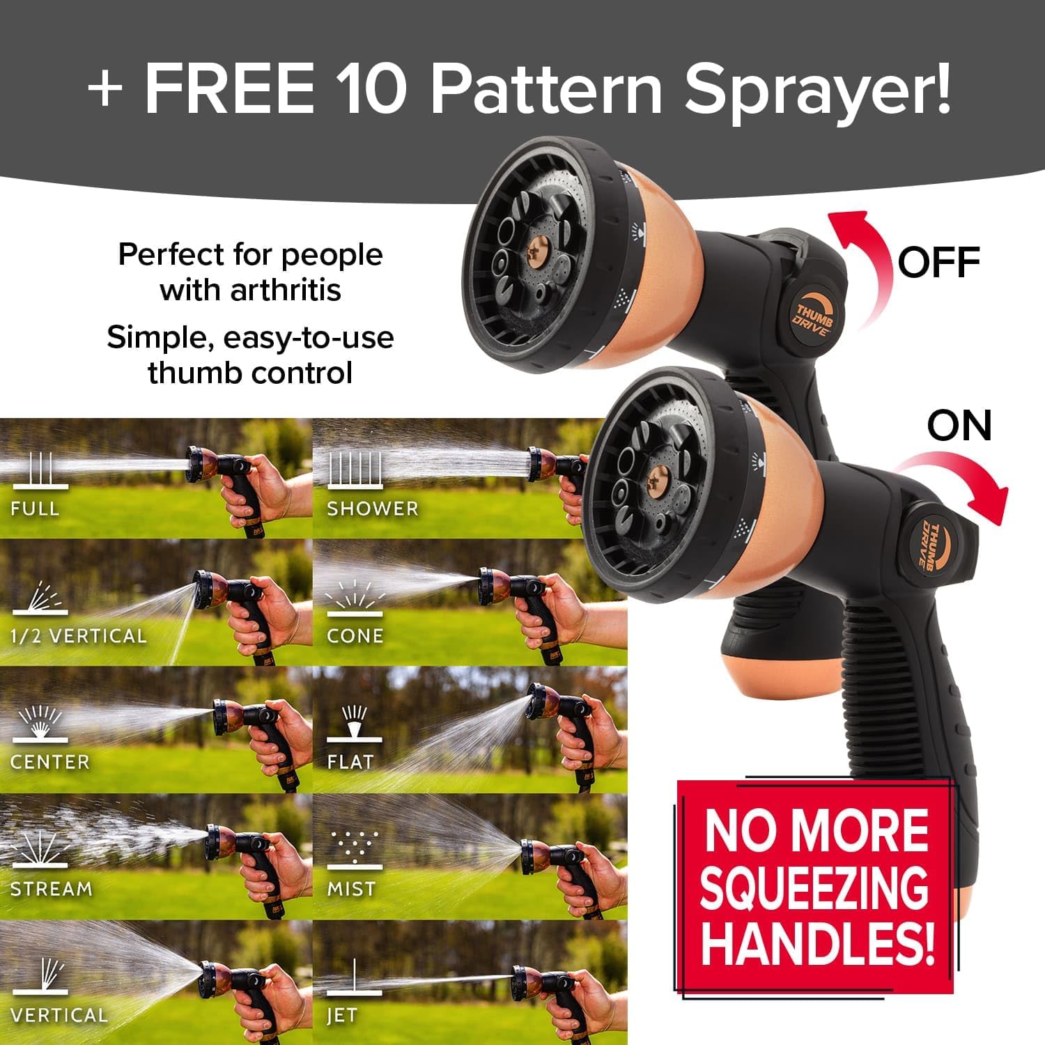 Pocket Hose Copper Bullet Expandable Garden Hose w/10 Pattern Thumb Spray Nozzle AS-SEEN-ON-TV 50 FT 650psi 3/4 in Patented Lead-Free Ultra-Lightweight Solid Copper Anodized Aluminum Fittings No-Kink