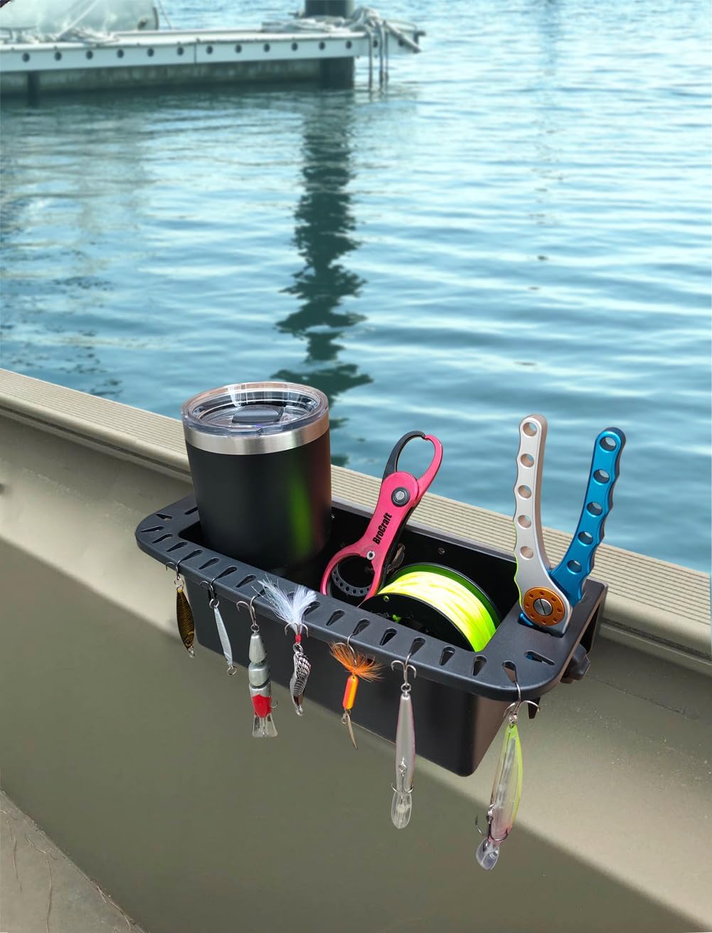 Brocraft Tool Holder for 90 Degree Boat Track System/Marine Caddy for Versatrack Track, Lund Sport Track,LOWE Track Sytem/Verstrack Boat Storage Box/Lund Boat 90 Degree Track Cockpit Organizer
