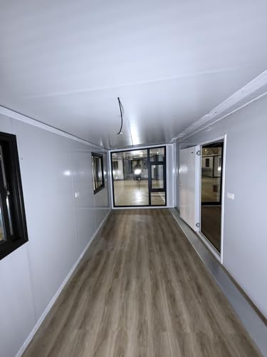 Portable Prefabricated Tiny Home, Foldable, Expandable Container with Bathroom,Bedroom,Living Room and Open Kitchen.Modern Design Small Villa,Mobile Expandable House. (Wooden 20x20ft)